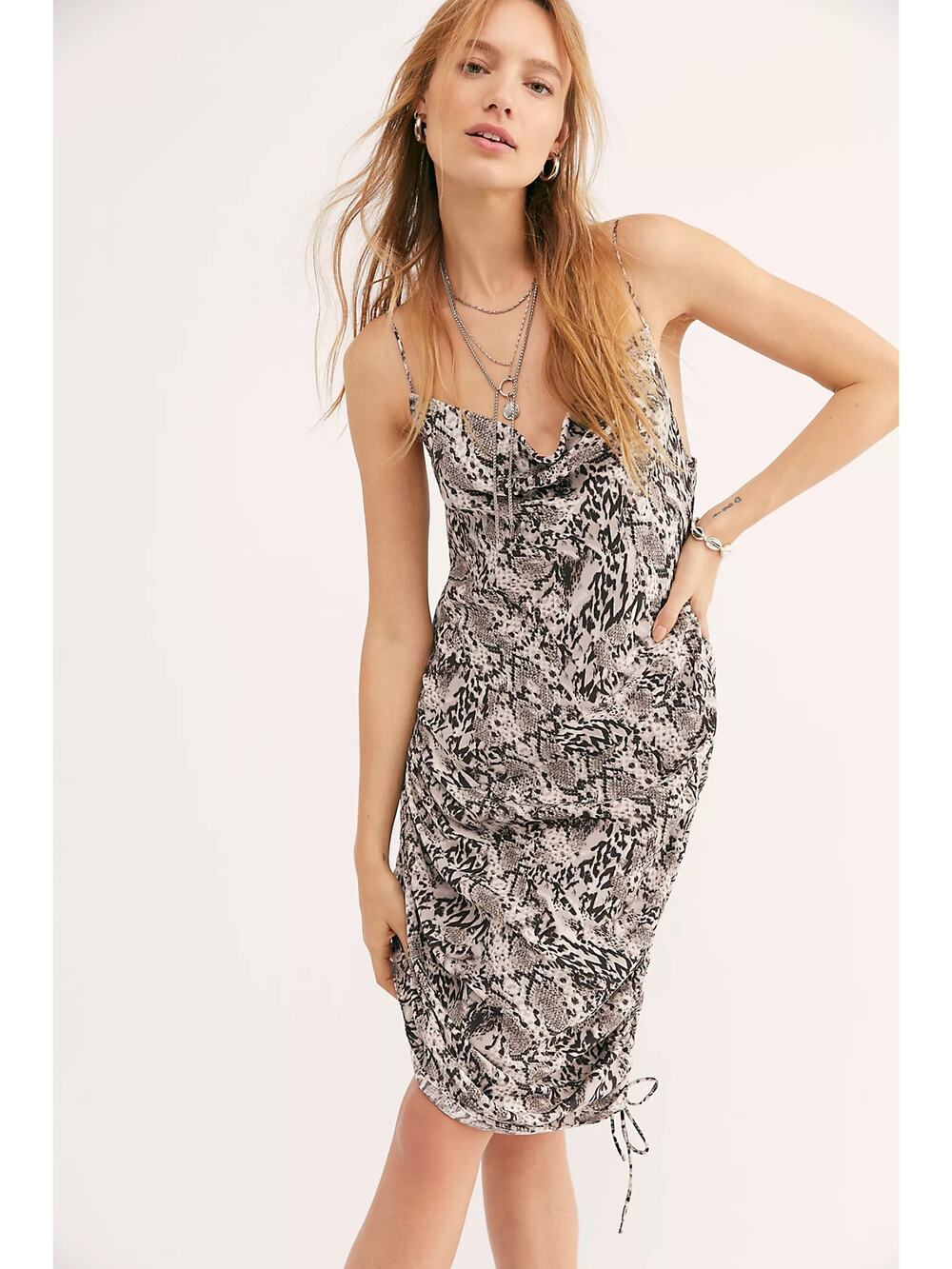 Free People Intimately Women's Size XS Snakeskin Day To Night Printed Slip Dress